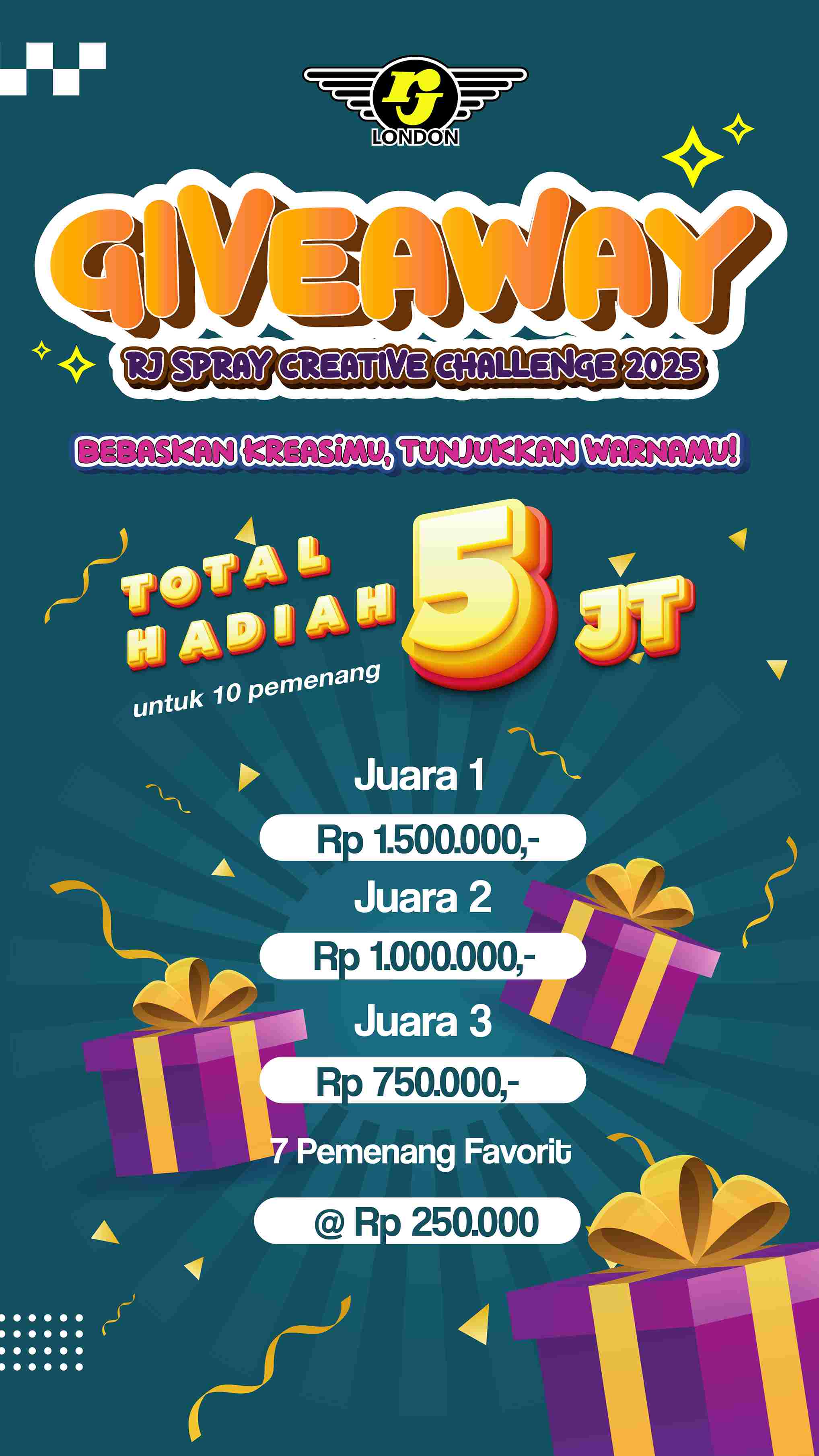 Ikuti Giveaway RJ Spray Creative Challenge 2025: Menangkan Hadiah Total Rp 5 Juta!
